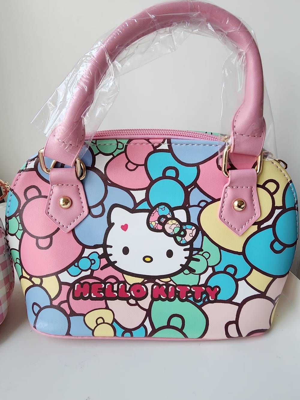 Hello Kitty Pastel Multicolor Mini Dome Satchel - Pink Handles